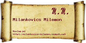 Milankovics Milemon névjegykártya